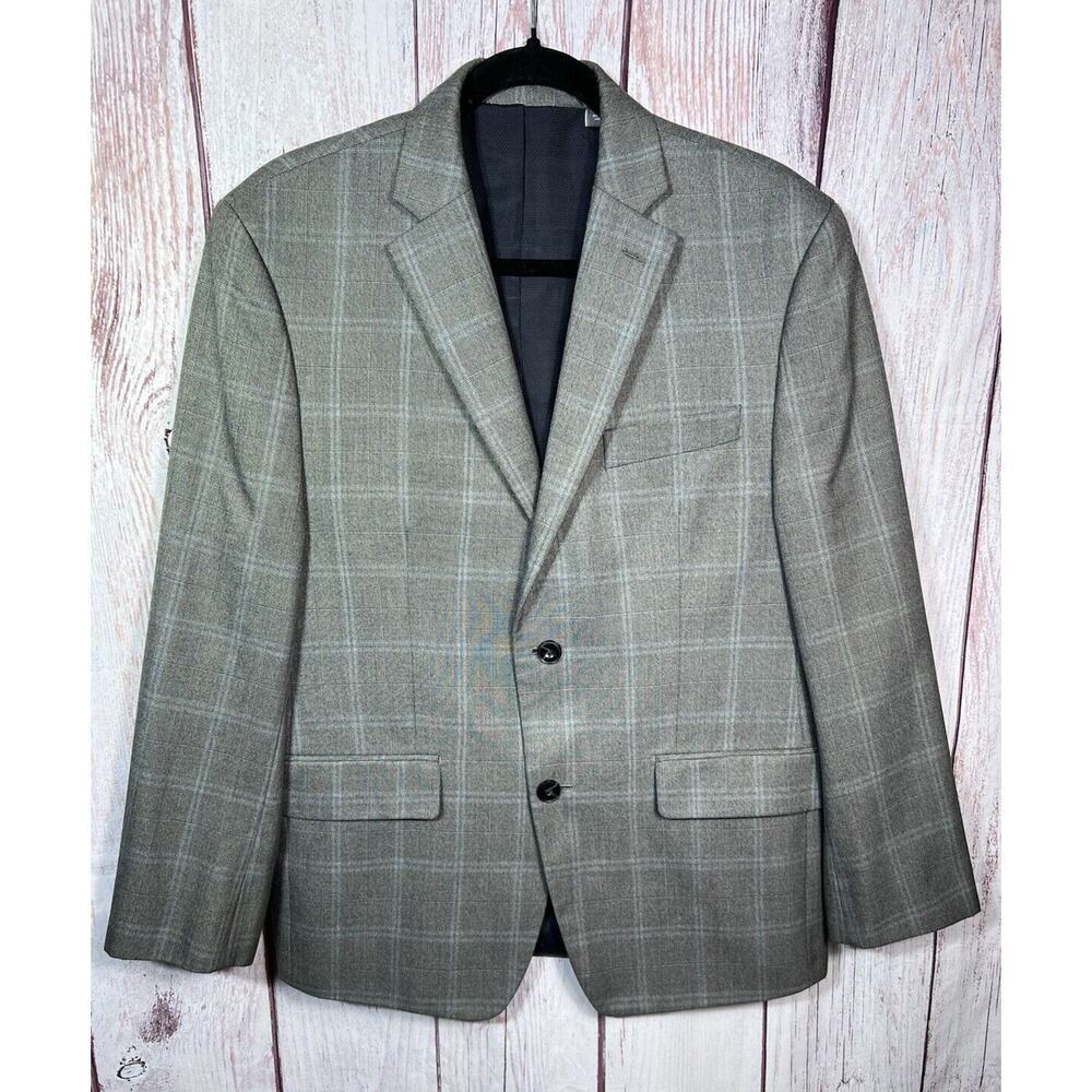 MICHAEL KORS Mens Gray Black Super Soft Blazer Sport Coat Suit Jacket Size 40S